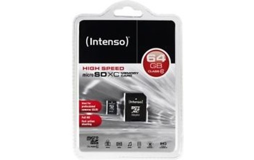 Intenso 64GB MicroSDHC 64Go MicroSDHC Class 10 mémoire flash