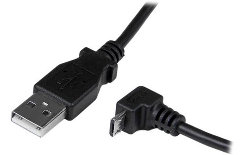 Câble StarTech USB-A vers micro-USB-A coudé (vers le bas) USB 2.0 - 2 m - Noir