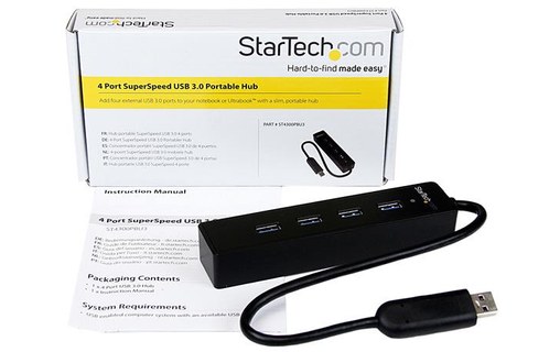 StarTech.com Hub USB 3.0 4 ports - Hub USB3 Externe Portable avec câble intégré