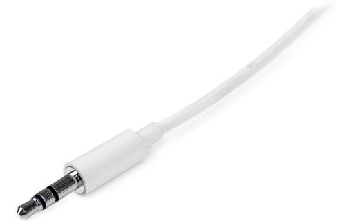 StarTech.com Câble Audio Stéréo Mini-Jack 3.5mm Slim de 1 m - Mâle/Mâle - Blanc