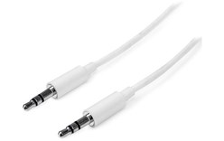 StarTech.com Câble Audio Stéréo Mini-Jack 3.5mm Slim de 1 m - Mâle/Mâle - Blanc