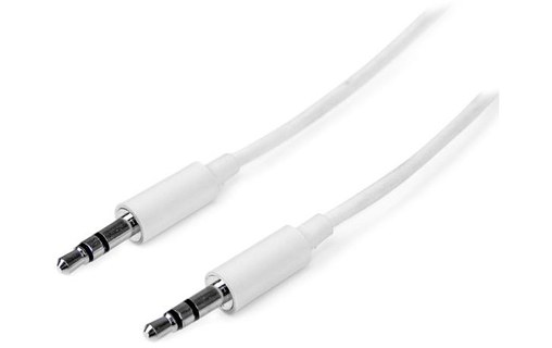 StarTech.com Câble Audio Stéréo Mini-Jack 3.5mm Slim de 1 m - Mâle/Mâle - Blanc