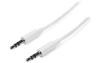 StarTech.com Câble Audio Stéréo Mini-Jack 3.5mm Slim de 1 m - Mâle/Mâle - Blanc