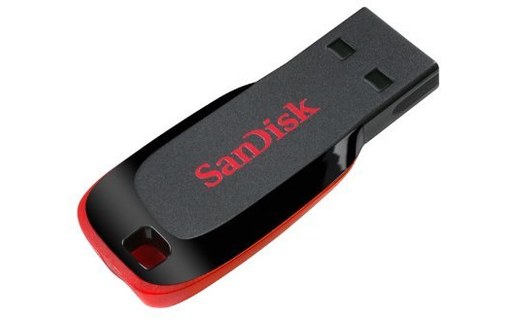 Clé USB SanDisk Cruzer Blade 64 Go - Noir, Rouge