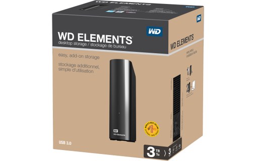 Western Digital WD Elements Desktop 3 To - Noir - Disque dur externe
