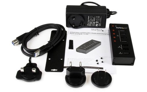 StarTech.com Hub USB 3.0 Alimenté de 4 ports avec Station de Recharge de 3 ports