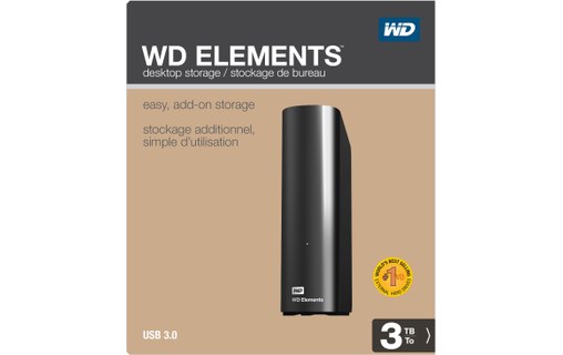 Western Digital WD Elements Desktop 3 To - Noir - Disque dur externe