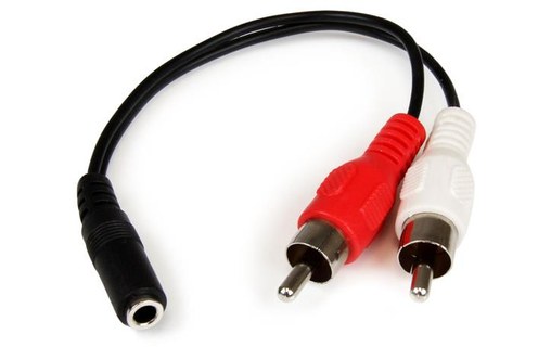 StarTech.com Câble en Y Mini-Jack 3,5mm vers 2x RCA de 15 cm - Adaptateur audio