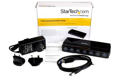 StarTech.com Hub SuperSpeed USB 3.0 avec 7 ports - Concentrateur USB 3.0 avec ad