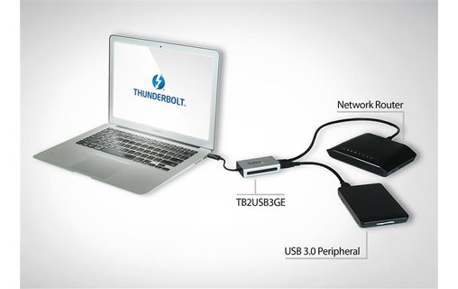 StarTech.com Adaptateur Thunderbolt vers Gigabit Ethernet plus USB 3.0 - Convert