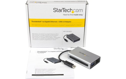 StarTech.com Adaptateur Thunderbolt vers Gigabit Ethernet plus USB 3.0 - Convert