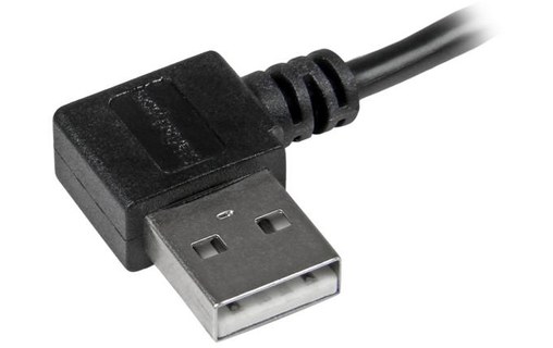 Câble StarTech USB-A vers micro-USB-A coudé (angle droit) USB 2.0 - 2 m - Noir