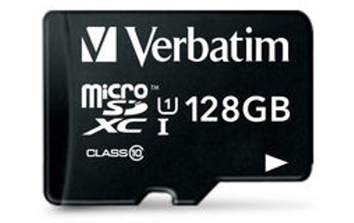 Carte microSDXC Verbatim Premium 128 Go avec adaptateur SD