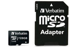 Carte microSDXC Verbatim Premium 128 Go avec adaptateur SD