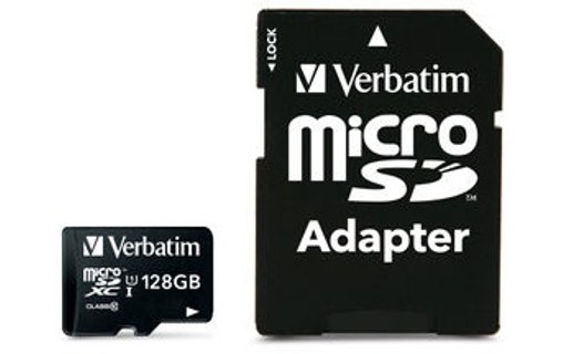 Carte microSDXC Verbatim Premium 128 Go avec adaptateur SD
