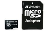 Carte microSDXC Verbatim Premium 128 Go avec adaptateur SD