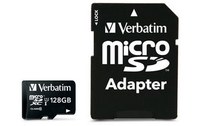Carte microSDXC Verbatim Premium 128 Go avec adaptateur SD