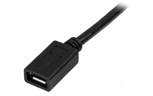 StarTech.com Câble d'extension Micro USB de 50 cm - M/F - Noir