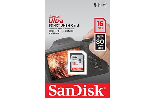 Carte SDHC SanDisk Ultra 16 Go, UHS-I