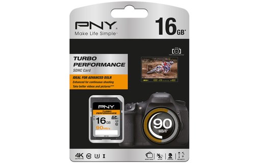 PNY SDHC 16GB Turbo Performance 16Go SDHC UHS-I Class 10 mémoire flash