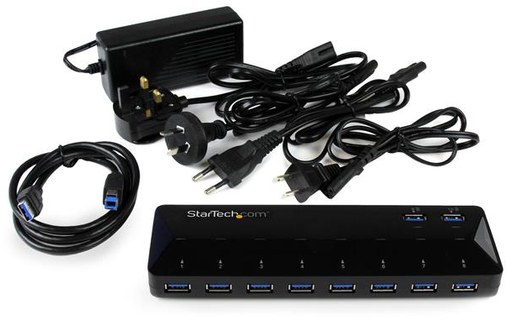 StarTech.com Hub USB 3.0 à 10 ports avec ports de charge et synchronisation - 2x