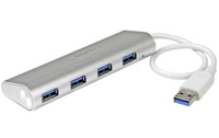 StarTech.com Hub USB 3.0 compact à 4 ports avec câble intégré - Argent