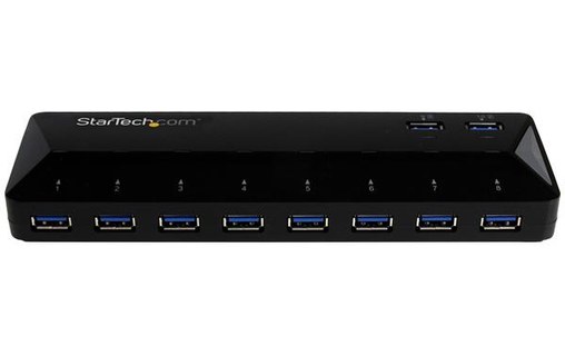 StarTech.com Hub USB 3.0 à 10 ports avec ports de charge et synchronisation - 2x