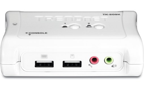 TrendNet TK-209K Blanc Commutateur KVM 2 ports - USB + Audio