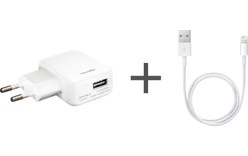 Kit adaptateur secteur Novodio Fast Charger + Câble Lightning Blanc 1m