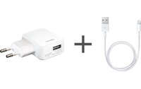 Kit adaptateur secteur Novodio Fast Charger + Câble Lightning Blanc 1m
