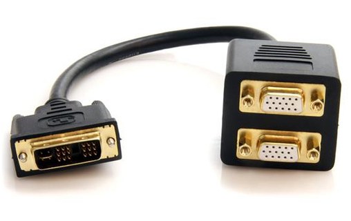 StarTech.com Câble Répartiteur en Y DVI-I Analogique vers Double VGA 30 cm - Câb