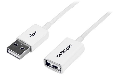 StarTech.com Câble Rallonge USB 3m - Câble USB 2.0 A-A Mâle / Femelle -  Blanc - Extendeur - StarTech
