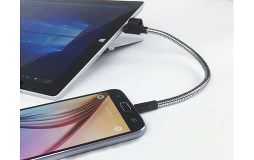 Câble Fuse Chicken USB-A vers micro-USB-A USB 2.0 - 23 cm - Argent