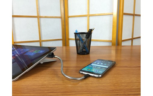 Câble Fuse Chicken USB-A vers micro-USB-A USB 2.0 - 23 cm - Argent