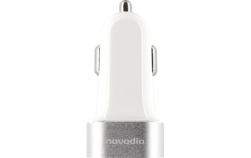Novodio Dual Car Fast Charger Silver 2 X 2,4A + Câble Lightning