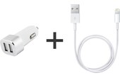 Novodio Dual Car Fast Charger Silver 2 X 2,4A + Câble Lightning