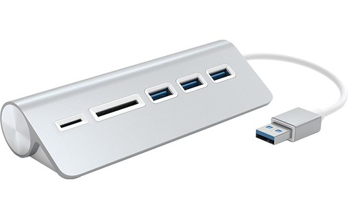 Satechi HUB USB 3.0 en Aluminium et Lecteur de cartes Argent