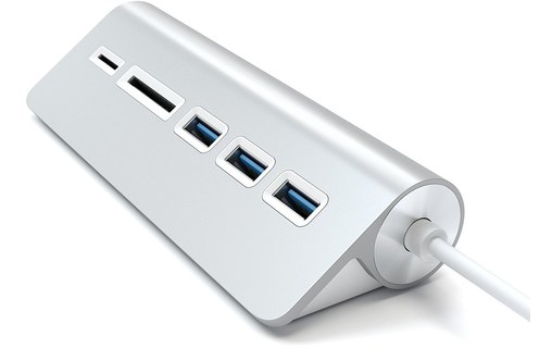 Satechi HUB USB 3.0 en Aluminium et Lecteur de cartes Argent