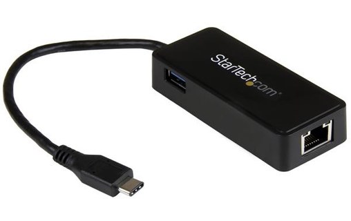 StarTech.com Adaptateur réseau USB-C vers RJ45 Gigabit Ethernet avec port USB su