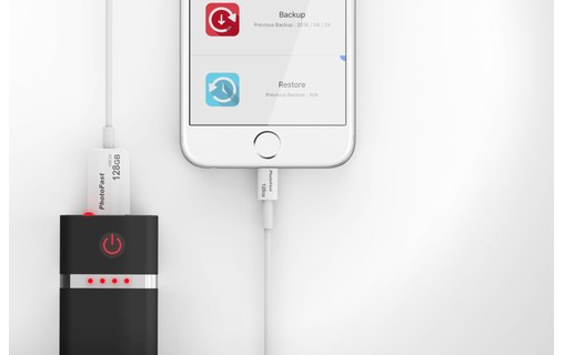 PhotoFast Photo Backup Cable 64 Go - Câble de sauvegarde et recharge Lightning