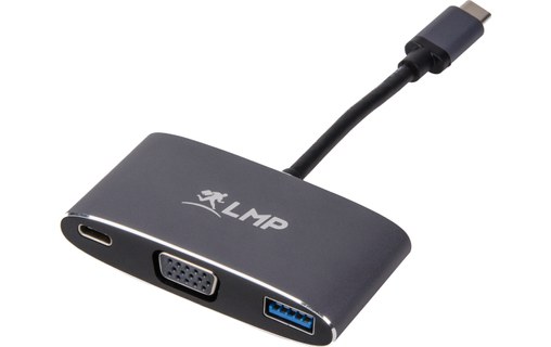 LMP USB-C Multiport Adapter - VGA USB 3.0, charge USB-C, Gris Sidéral
