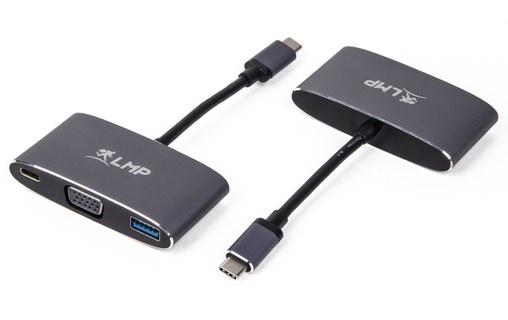 LMP USB-C Multiport Adapter - VGA USB 3.0, charge USB-C, Gris Sidéral