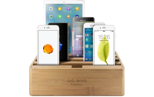 Novodio Ze Box Bamboo - Station de charge 6 ports USB pour iPhone / iPad