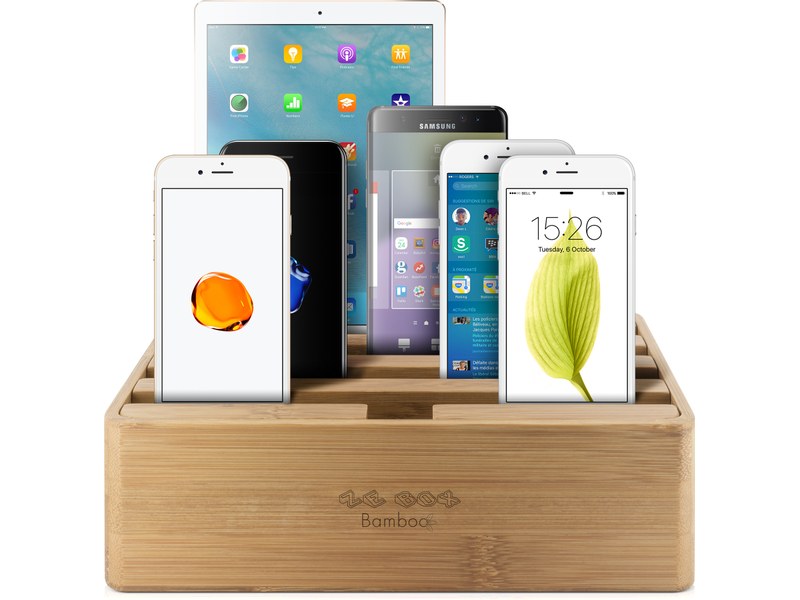 Novodio Ze Box Bamboo - Station de charge 6 ports USB pour iPhone