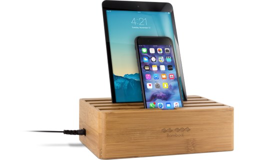 Novodio Ze Box Bamboo - Station de charge 6 ports USB pour iPhone / iPad