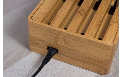 Novodio Ze Box Bamboo - Station de charge 6 ports USB pour iPhone / iPad