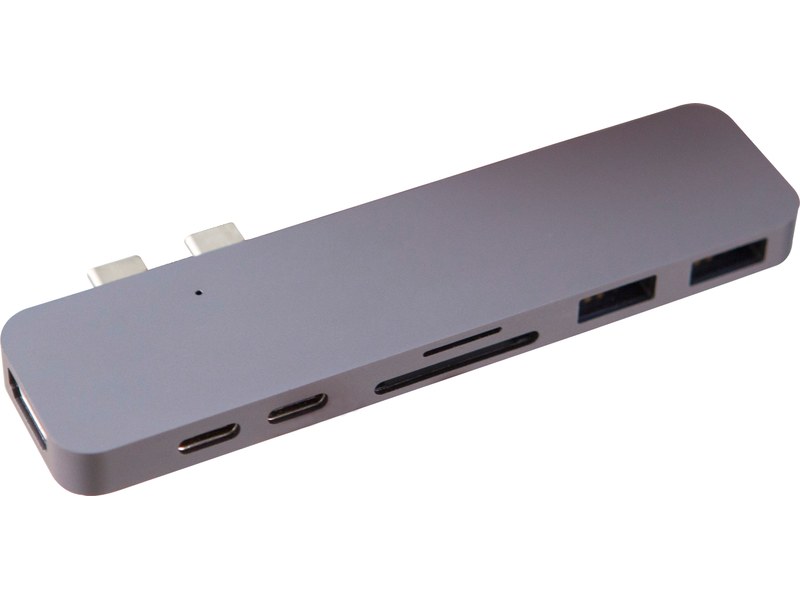 Adaptateur 8-en-2 HyperDrive 2 ports Thunderbolt 3 Gris sidéral pour  MacBook Pro Touch Bar