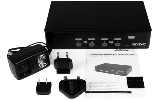 StarTech.com Commutateur KVM DisplayPort USB 4 ports avec audio