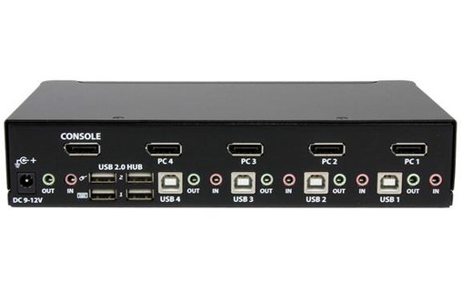 StarTech.com Commutateur KVM DisplayPort USB 4 ports avec audio