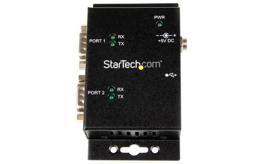 StarTech.com Hub adaptateur industriel USB vers série 2 ports à fixation murale